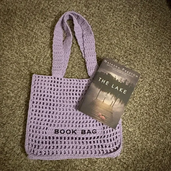 Chic Lavender Summer Crochet Tote Book Bag - Picture 6 of 6